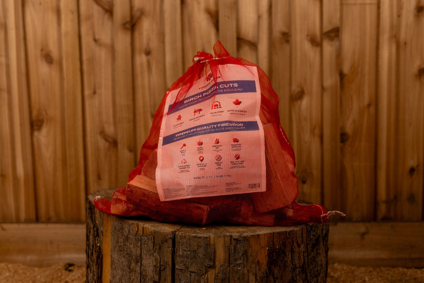 Birch Pizza Wood Firewood Bag